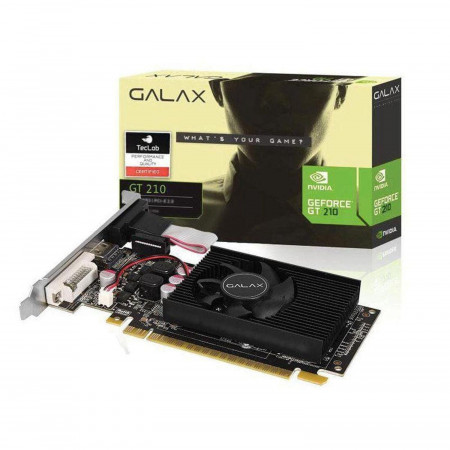 PLACA DE VIDEO GFORCE GT210 1GB DDR3 64BITS VGA HDMI DVI-D GALAX 21GGF4HI00NP 