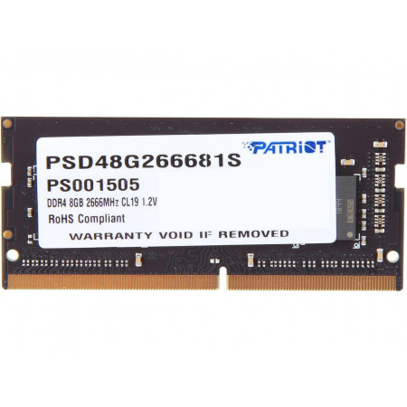 MEMORIA NOTEBOOK 8GB DDR4 2666MHZ PATRIOT - PSD48G266681S