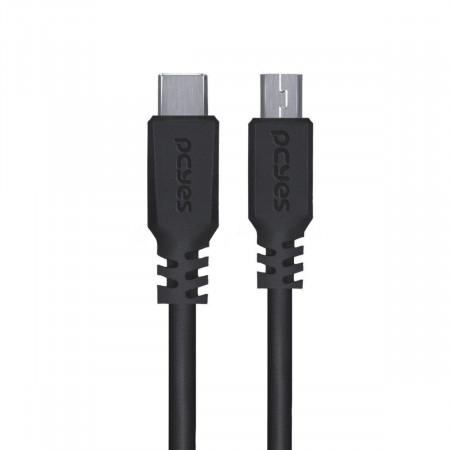 CABO USB-C / MINI USB 1MT PCYES PUCMBP-1 PRETO