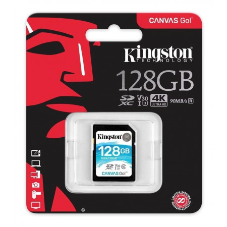 CARTAO SD 128GB CLASSE 10 90MB/S 4K SDG KINGSTON