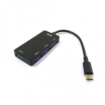 HUB USB-C 4 PORTAS OEX HB-103 PRETO