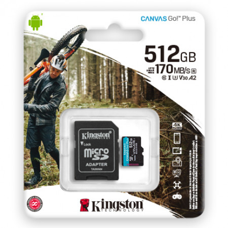 CARTAO MICRO SD 512GB CLASSE 10 170MB/S 4K SDCG3 KINGSTON