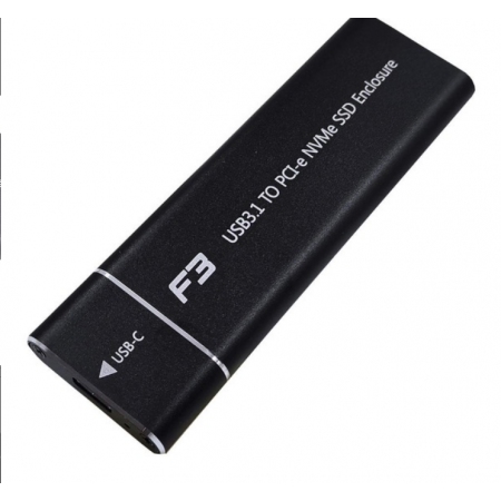 CASE HD SSD M2 NVME EXTERNA USB-C / USB 3.0 F3 CS-ADP-NGFF/NVME PRETO