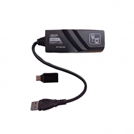 ADAPTADOR USB 3.0 / RJ45 REDE 10/100/1000 + ADAPT. USB-C KP-AD106
